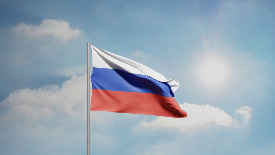 This is the flag of the Russian Federation, made in CGI.